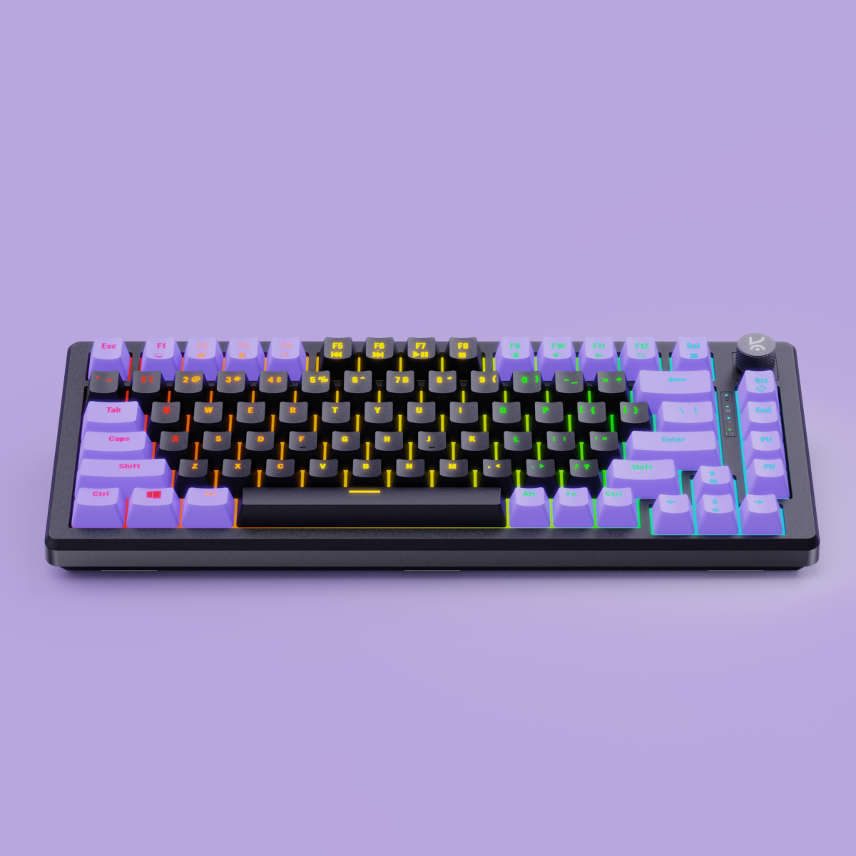 Hive75 Black - Purple Wired Gaming Keyboard