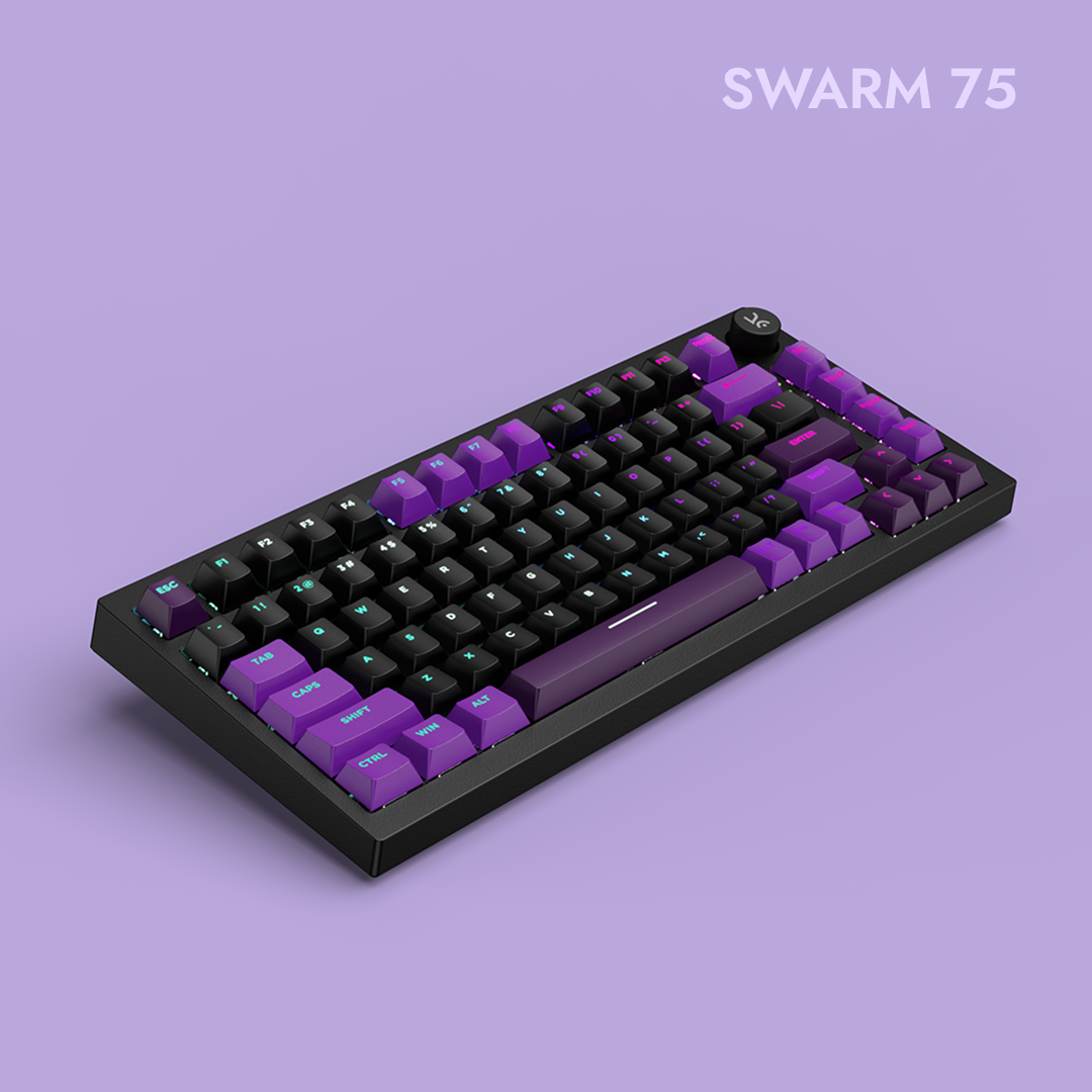 Swarm Black Purple Wireless Gaming Keyboard