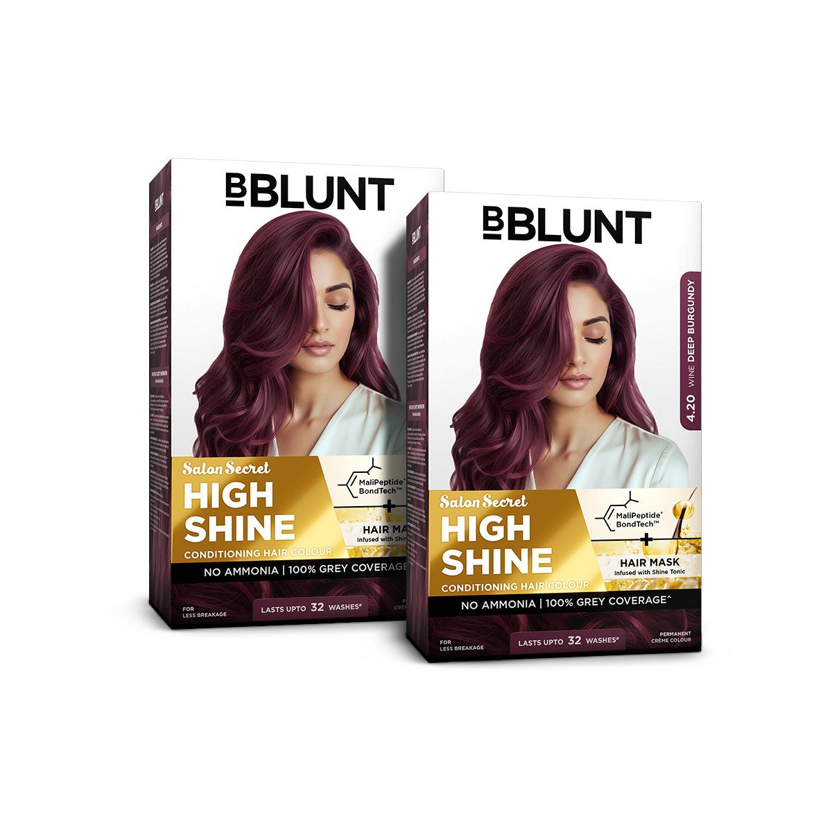 High Shine Conditioning Hair Colour - Wine Deep Burgundy (Shade 4.20)(Pack of 2)
