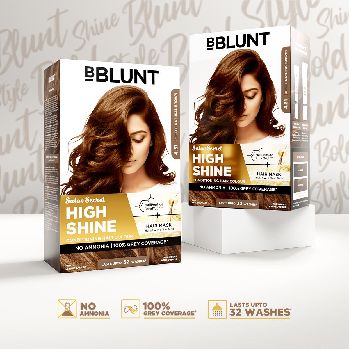 High Shine Conditioning Hair Colour - Coffee Natural Brown (Shade 4.31)(Pack of 2)