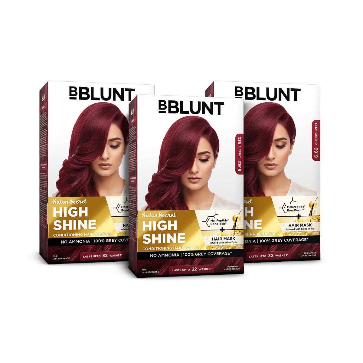 High Shine Conditioning Hair Colour - Cherry Red (Shade 6.62)(Pack of 3)