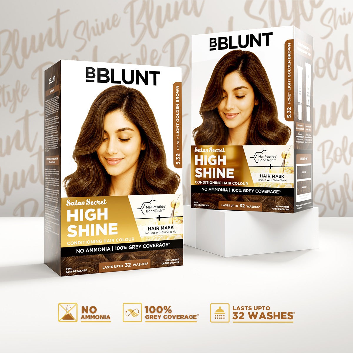 High Shine Conditioning Hair Colour - Honey Light Golden Brown (Shade 5.32)(Pack of 2)